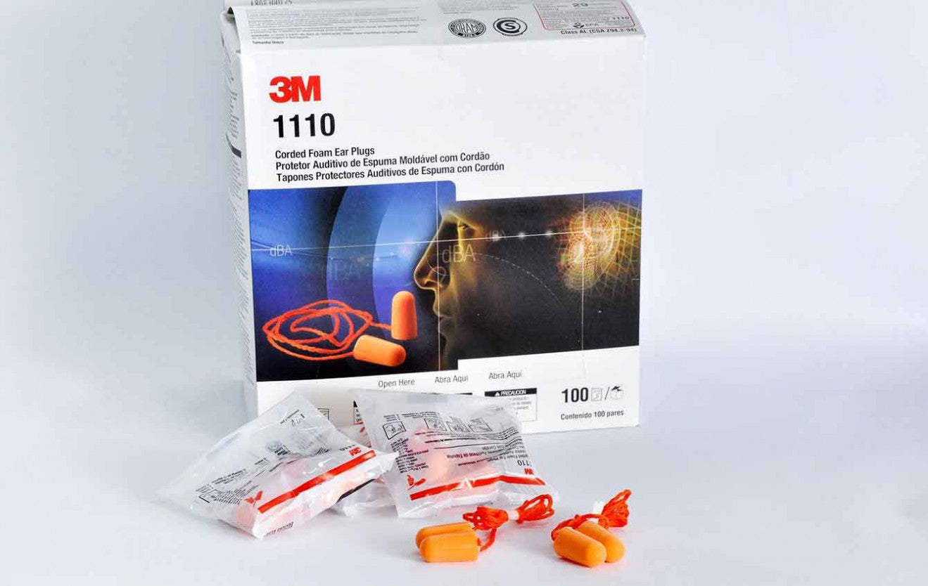 3M 1110 Corded Foam Earplugs